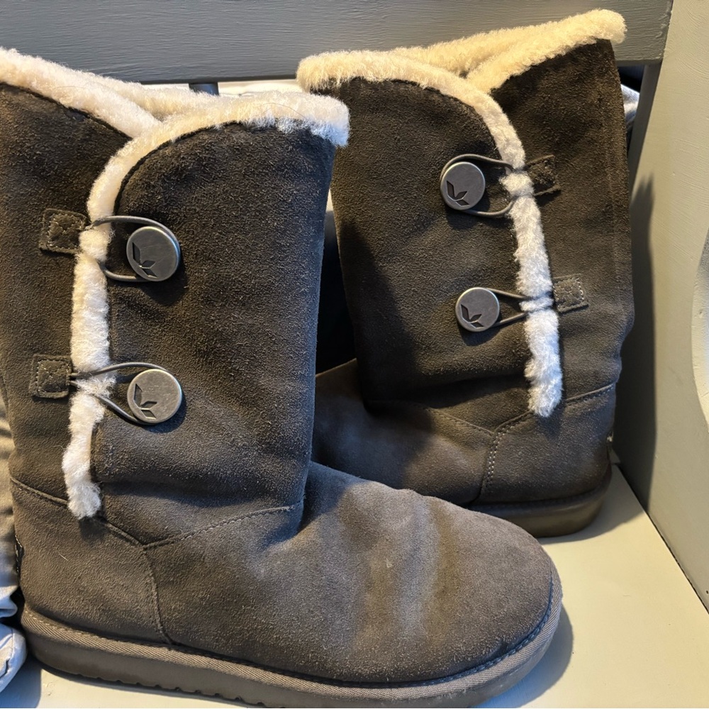 Koolaburra Gray Shearling-Lined Boots